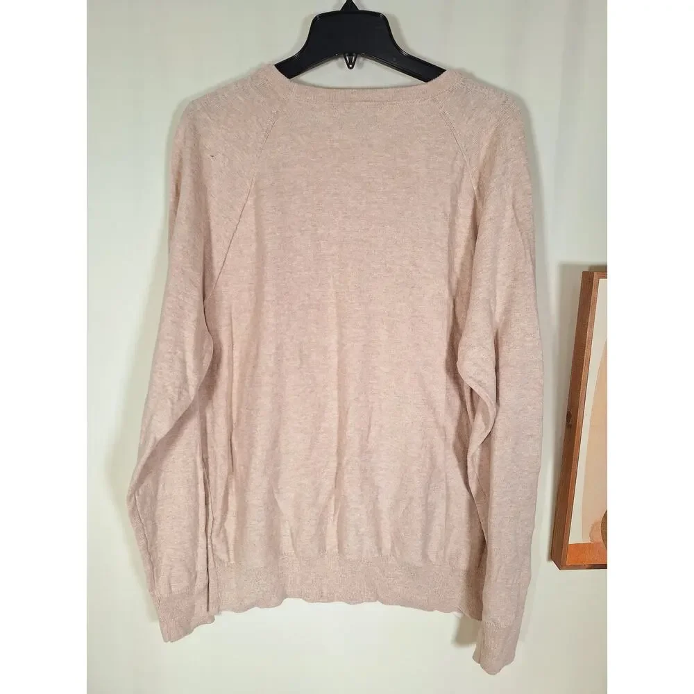 J. Crew Men's Cream/Tan Cotton Sweater XL